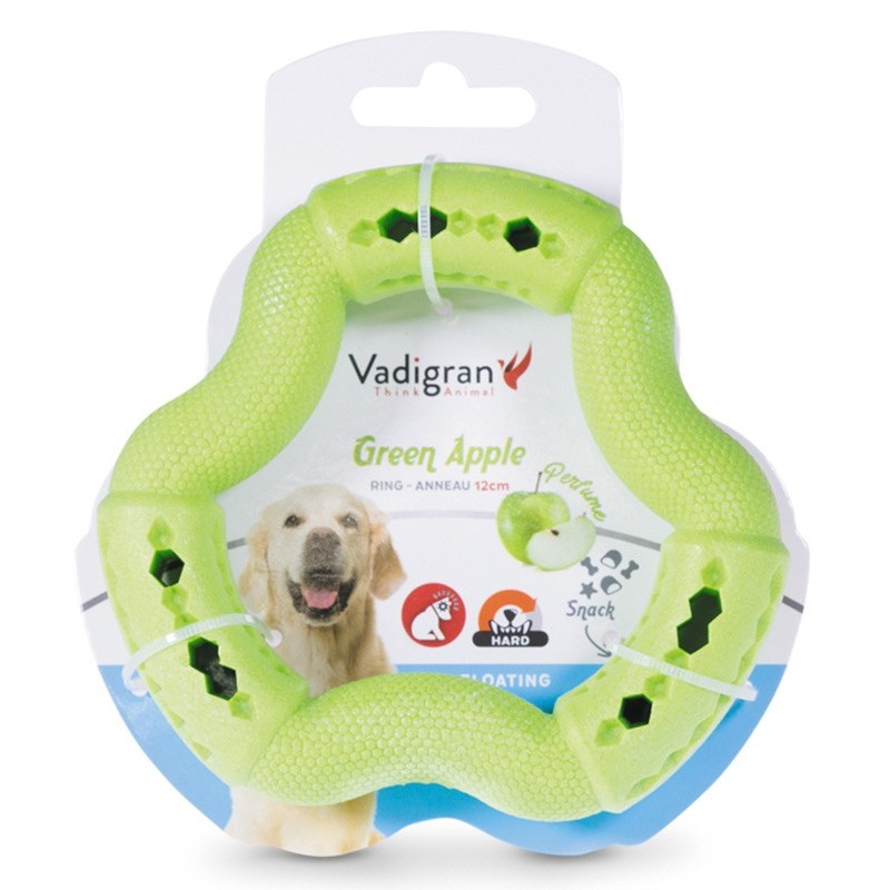 JOUET CHIEN TPR ANNEAU GREEN POMME 12CM
