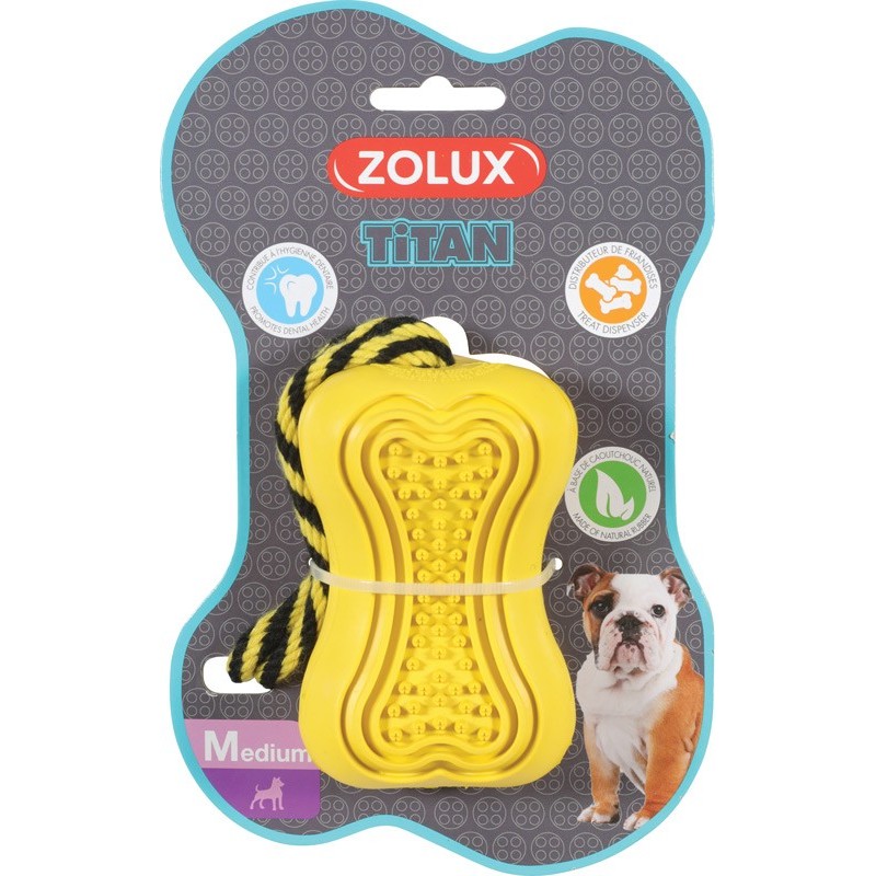 JOUET CAOUTCH CORD TITAN M JAUNE