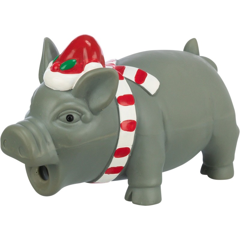 Jouet Cochon Noel Latex 16cm