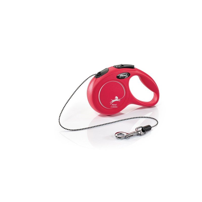 Flexi 1  Xs Mini 3 Mètres Chat Et Petit Chien ROUGE - Laisse rouge avec enrouleur en cordon