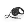 Flexi 1 Compact S Sangle Noir 5 Mètres - Laisse enrouleur noire pour chien avec sangle