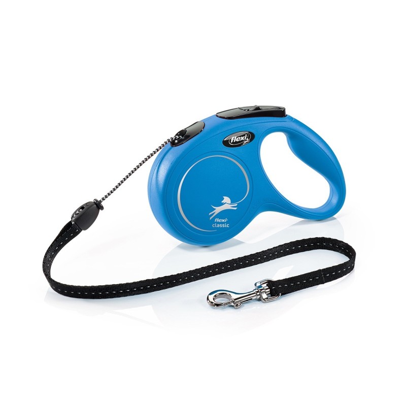 Flexi 2  M Medium 5 Mètres BLEU - Laisse enrouleur bleue pour chien avec cordon