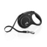 Flexi 2 Compact M Medium Noir 5 Metres - Laisse enrouleur noire pour chien avec sangle