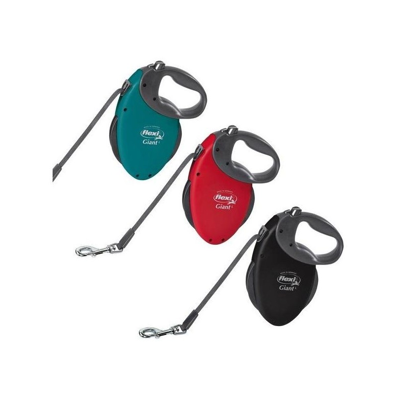 FLEXI GIANT XL NOIRE 8M SANGLE +50KG - Laisse enrouleur noire avec sangle