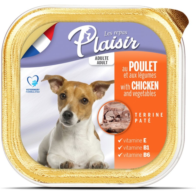 Pâtée pour chiens adultes riche au poulet - Repas Plaisir - 150g