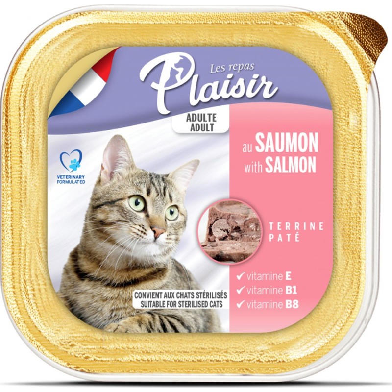 Pâtée pour chats adultes au saumon - Repas Plaisir - 100g