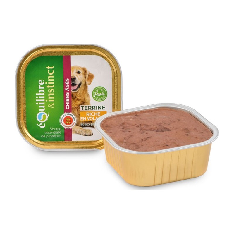 Pâtée pour chiens âgés riche en volaille - Equilibre et instinct - 300g