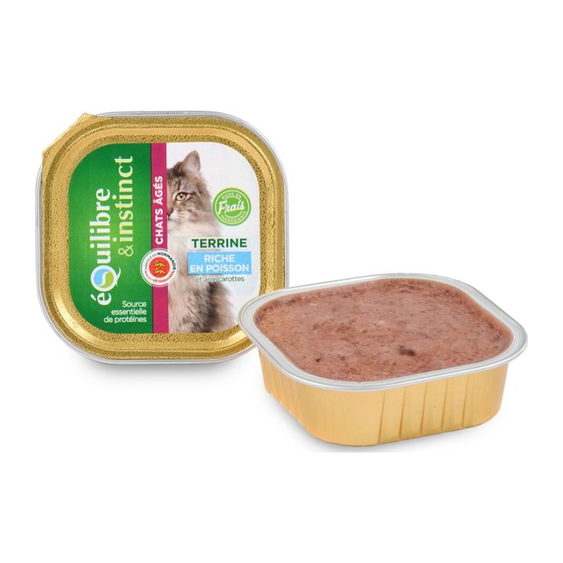 Terrine pour chats âgés, riche en saumon - Equilibre et Instinct - 100g