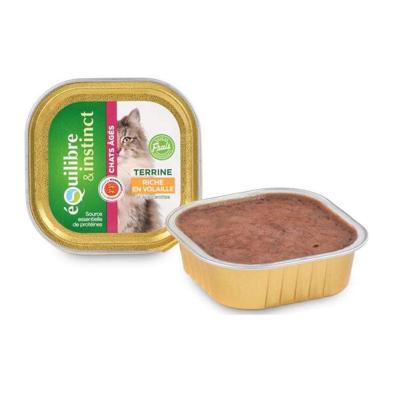 Pâté pour chats âgés riche en volaille - Equilibre et instinct - 100g