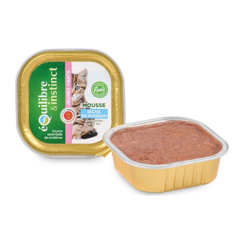 Pâtée en mousse pour châton, riche en poisson - Equilibre et instinct - 100g