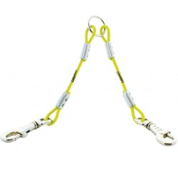 Accouple 2 Chiens Cable Metal 25Cm Jaune