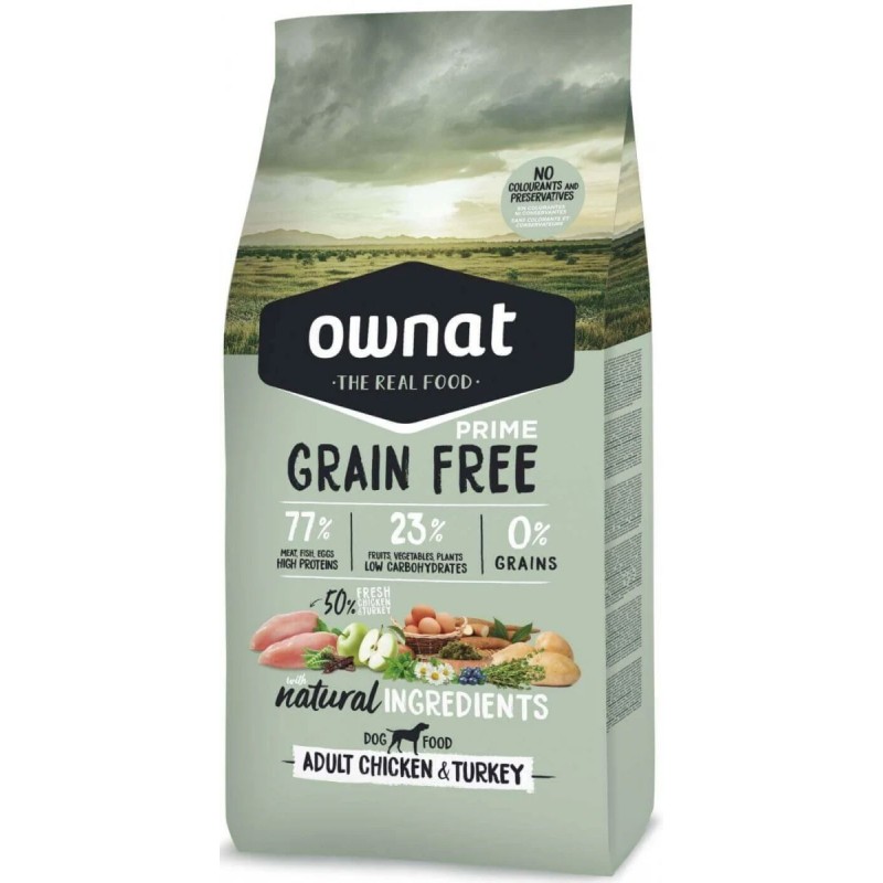 Ownat Chien GF Prime Adult Poulet/Dinde 3kg