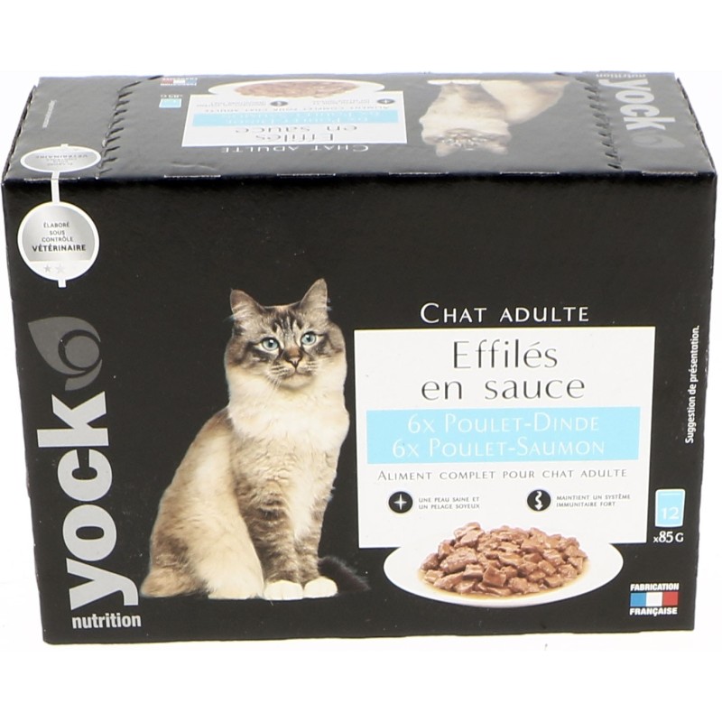 Yock Pochons Chats Adultes Saumon Poulet 12x85gr