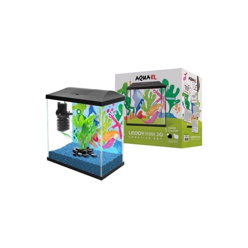 AQUARIUM SET LEDDY MINI 30 BLACK