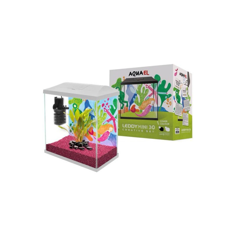 AQUARIUM SET LEDDY MINI 30 WHITE