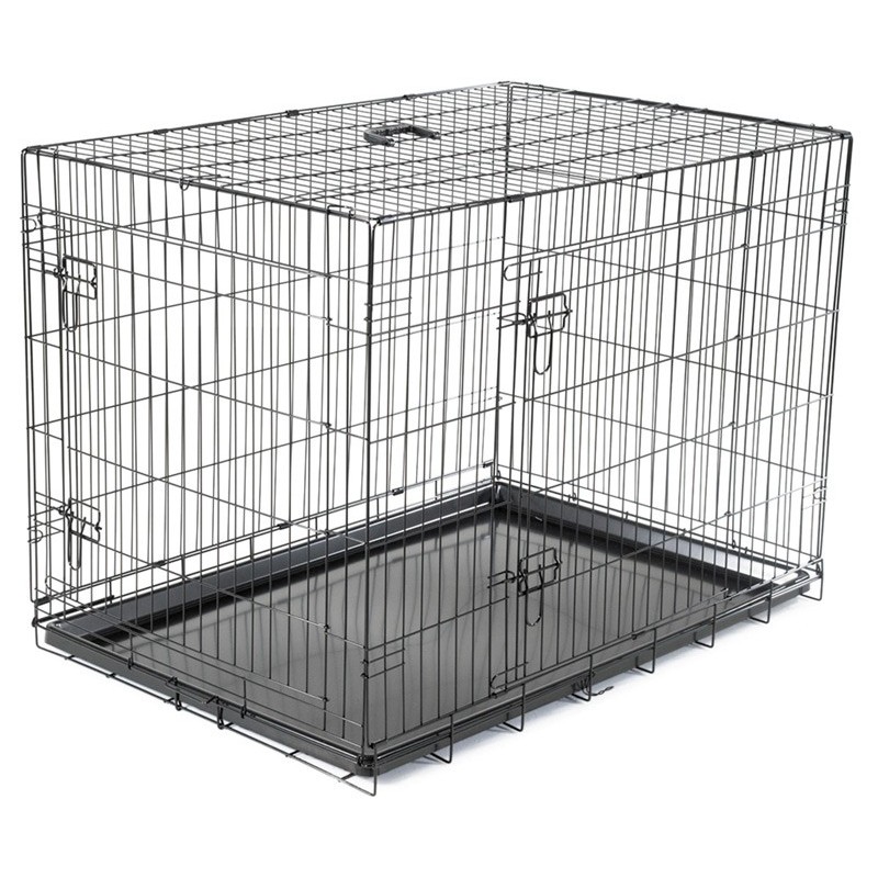 T107 - Cage Fer Pliante Classic Noir 107x70x77,5Cm