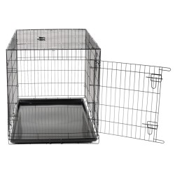 T107 - Cage Fer Pliante Classic Noir 107x70x77,5Cm