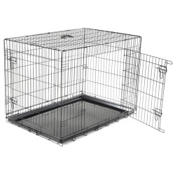 T107 - Cage Fer Pliante Classic Noir 107x70x77,5Cm