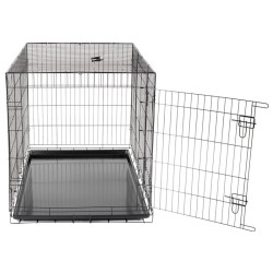 T122 - Cage Fer Pliante N°6 Noir 122x74,5x80,5Cm