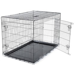 T122 - Cage Fer Pliante N°6 Noir 122x74,5x80,5Cm