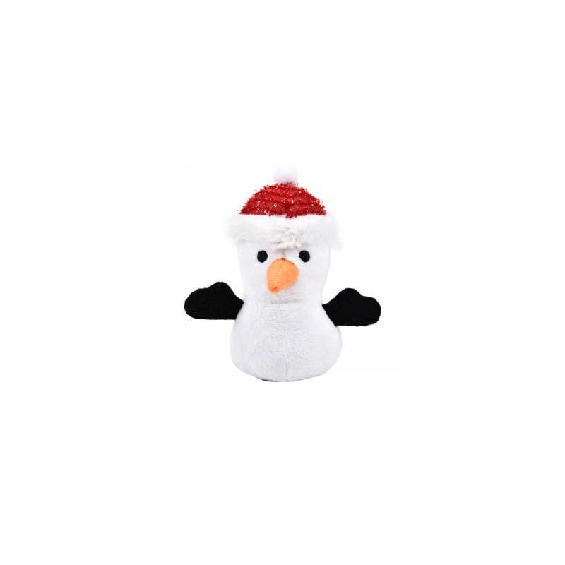 Jouet Chat Bonhomme De Neige 14 Cm  Noel