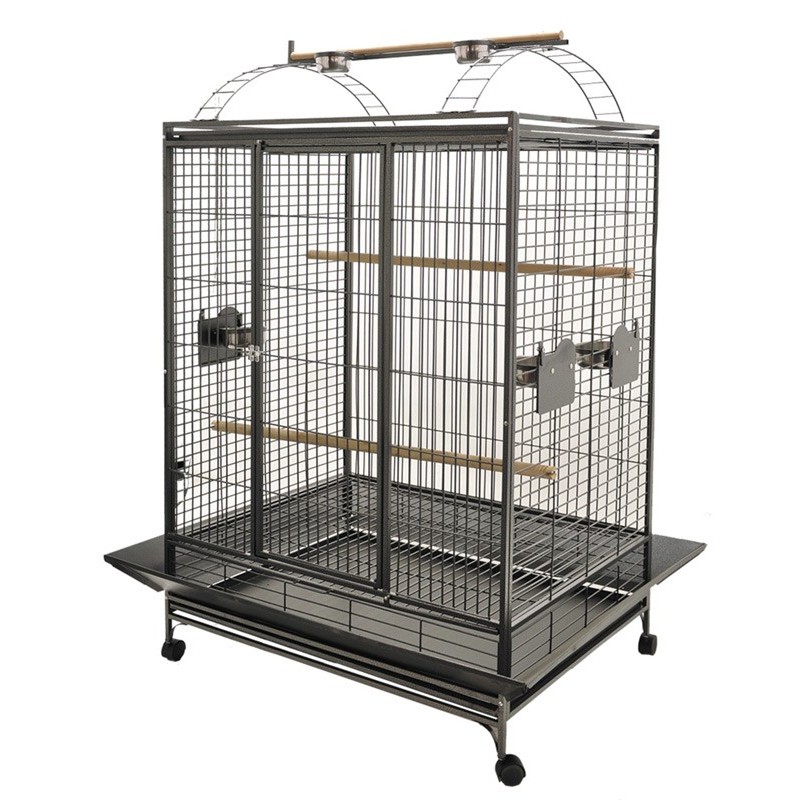 Cage Perroquet Evita3 gris 121x96x171cm