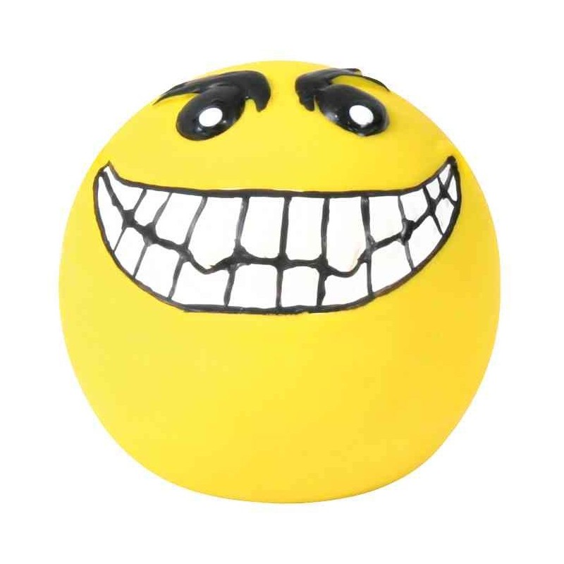 Jouet Balle Smiley Jaune Latex 6Cm