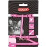 HARNAIS + LAISSE CHAT 10mm ROSE