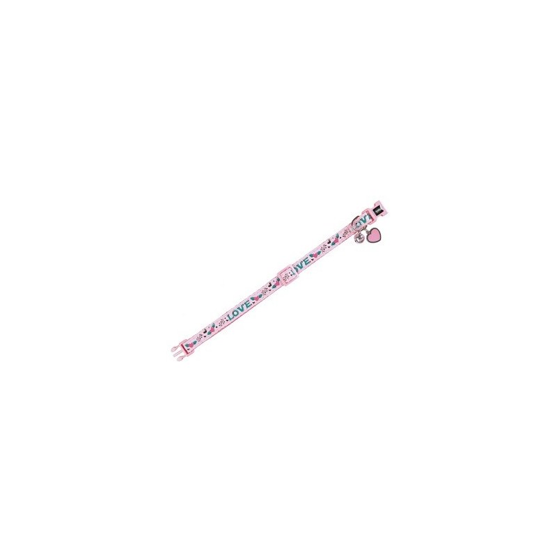 Collier Chat Charme Rose 10Mm 30/35Cm