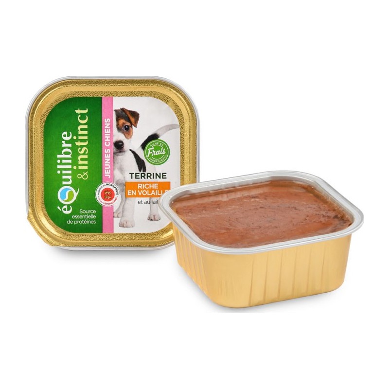 Terrine pour chiots riche en volaille - Equilibre et Instinct - 150g