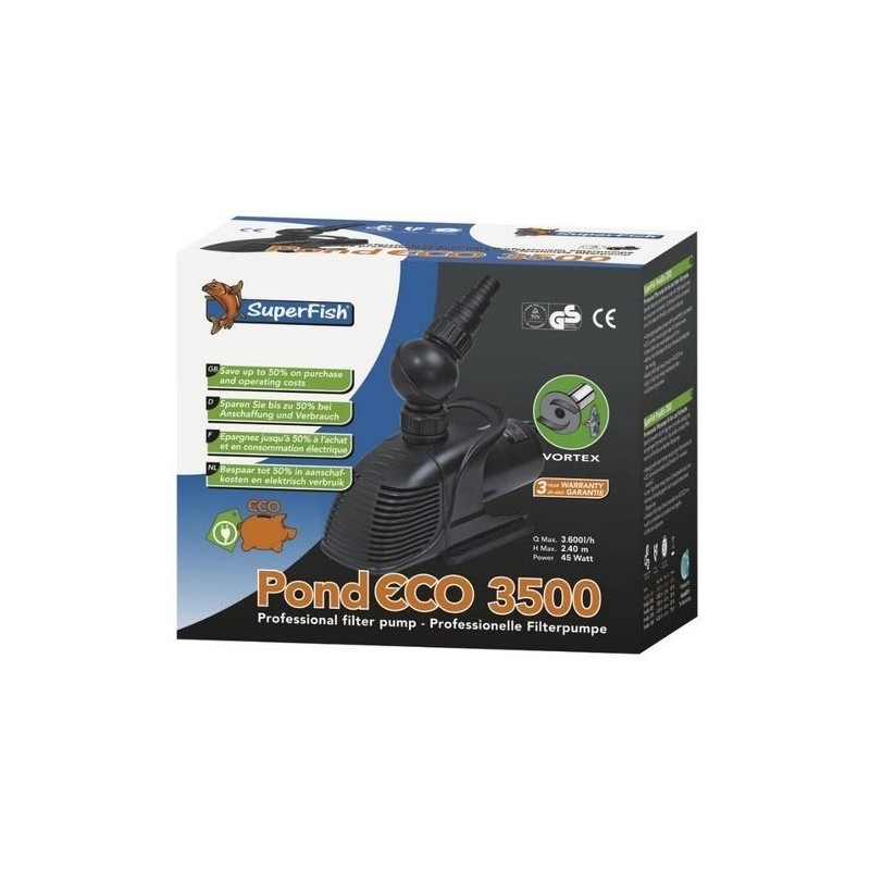 Pond Eco 3500L/H 45W  Pompe Filtration