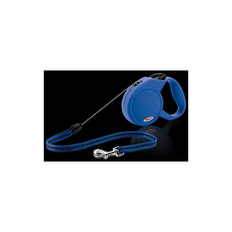 Flexi 2  M Medium 5 Mètres BLEU - Laisse enrouleur bleue pour chien avec cordon