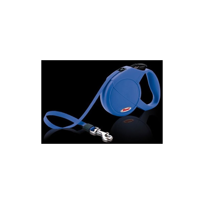 Flexi 2 Compact M Medium Bleu 5 Metres - Laisse enrouleur bleue pour chien avec sangle