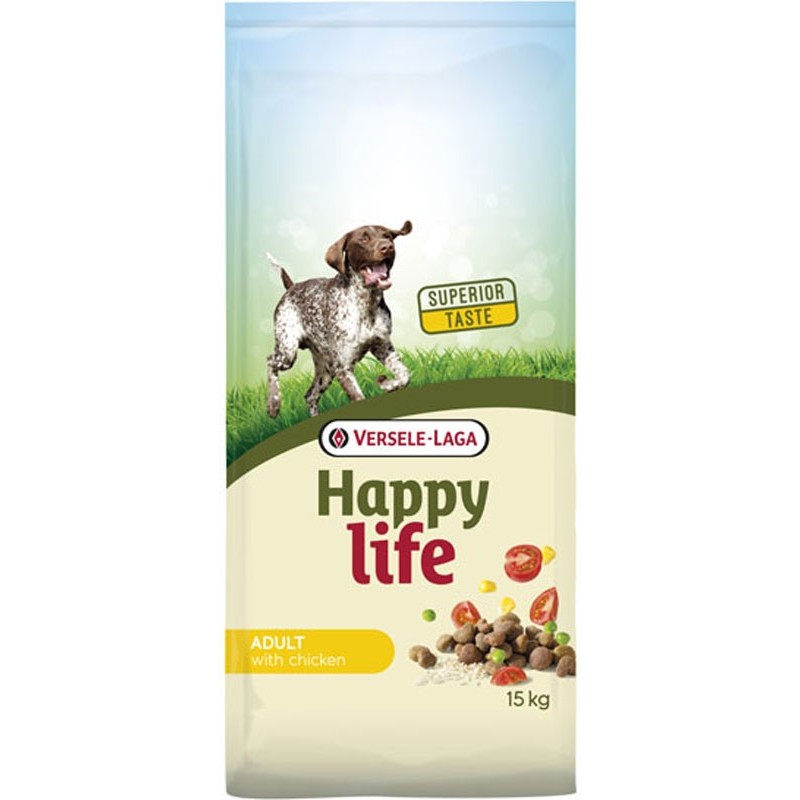 Adult Poulet 15Kg - Happy Life - Croquettes chiens adultes