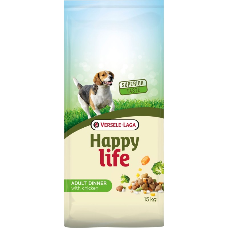 Adult Dinner Poulet 15Kg - Happy Life  - Croquettes chiens adultes