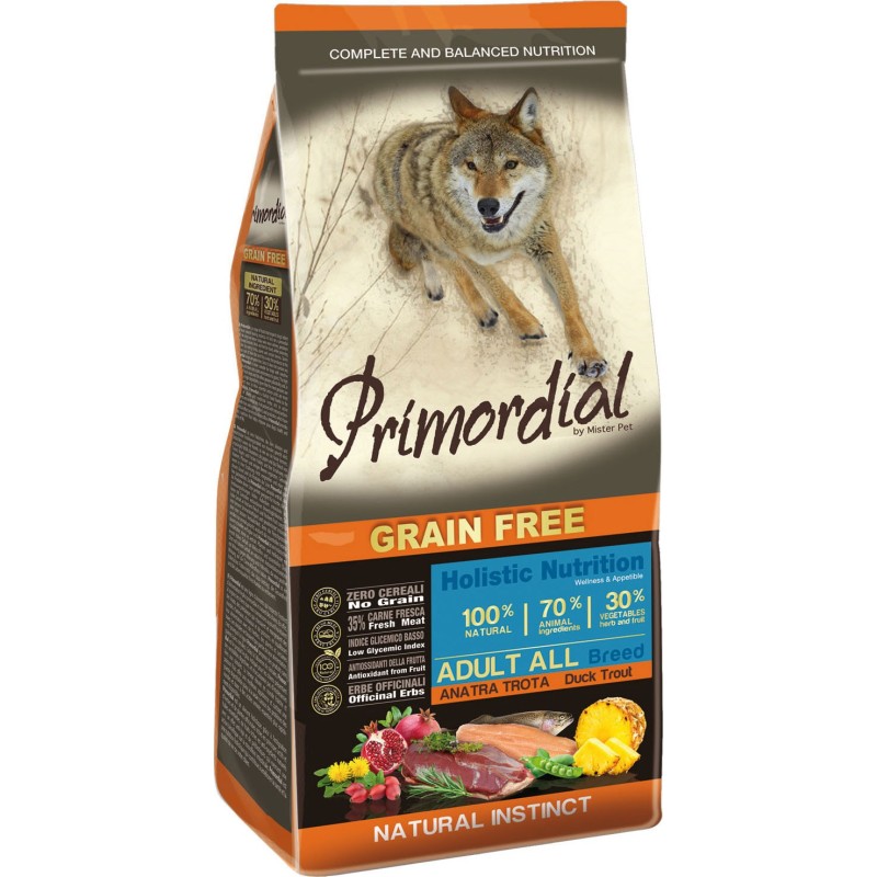 Primordial Chien Adulte Canard - Truite 2 Kg