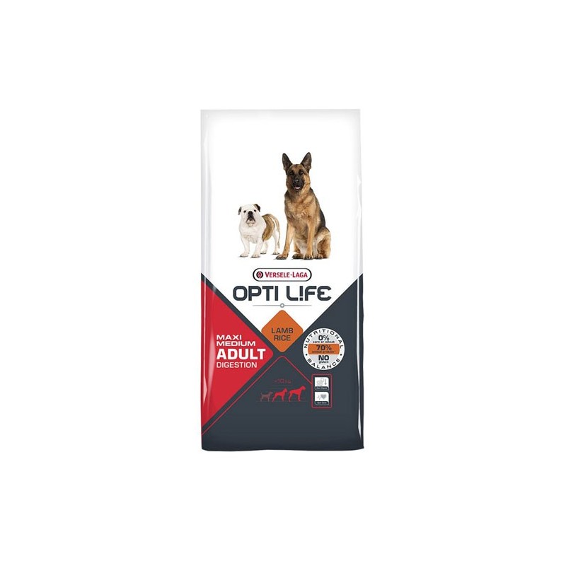 Medium & Maxi Adult Digestion 12.5Kg - Opti-Life  - Croquettes chiens adultes