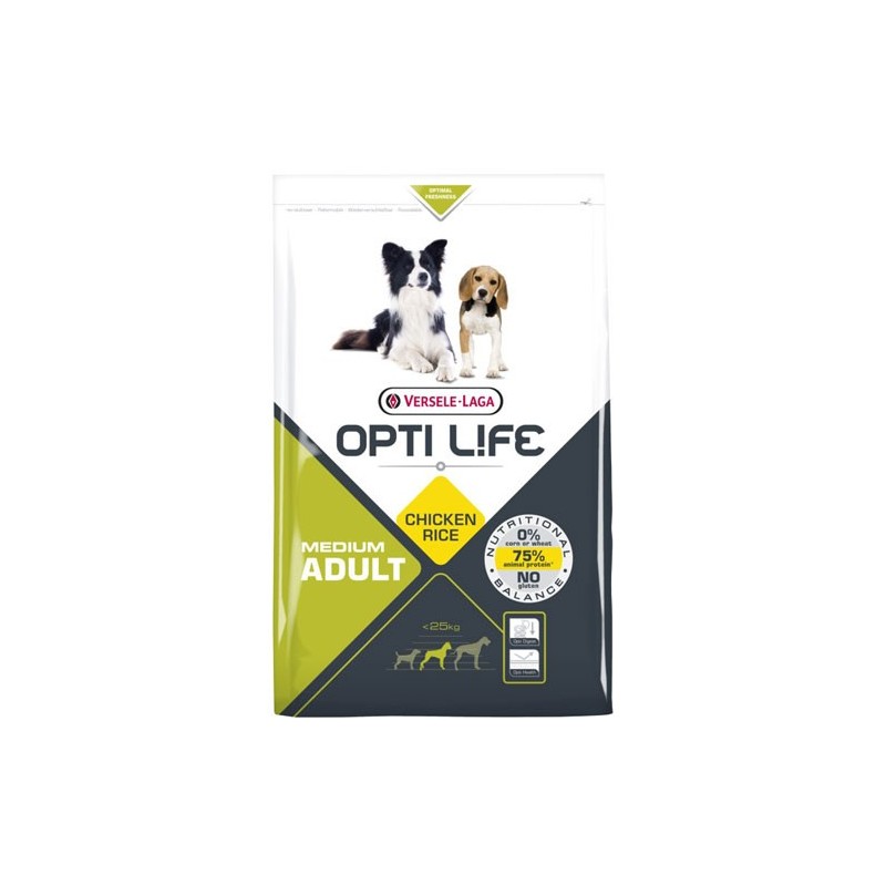 Medium Adult 12.5Kg - Opti-Life - Croquettes chiens adultes