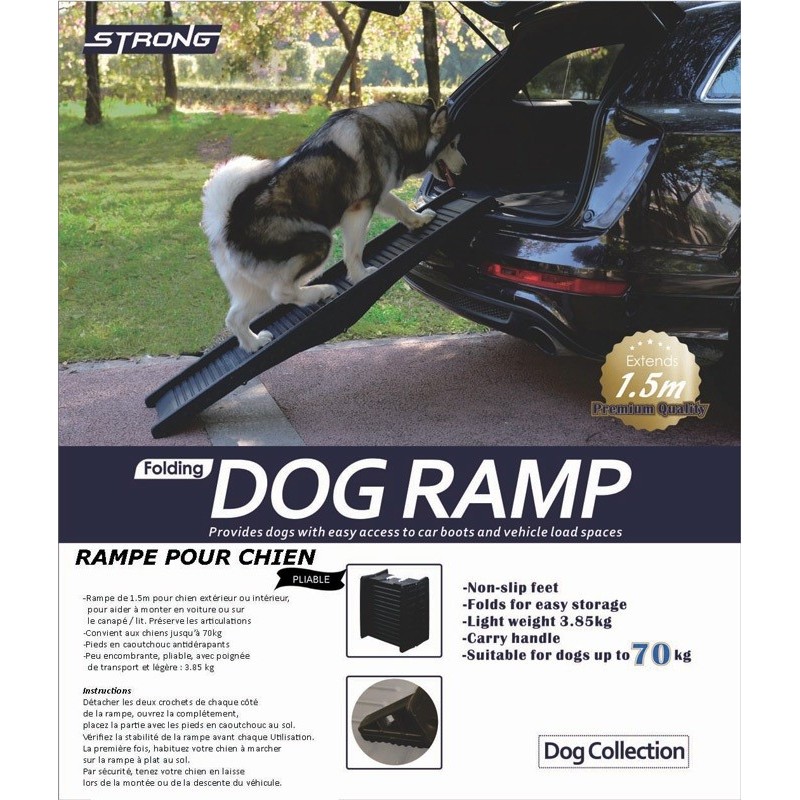 RAMPE VOITURE POUR CHIEN 1,5m MAX 70kg